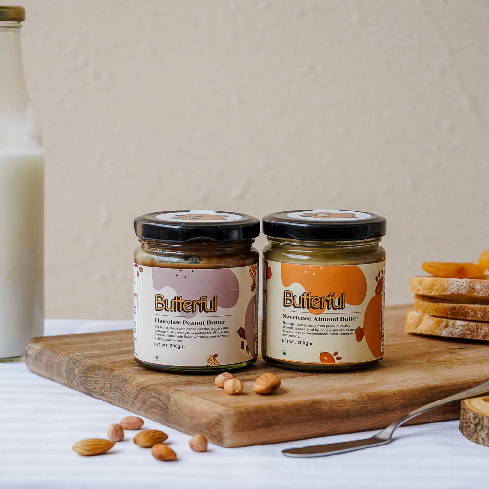 Sweetened Almond Butter & Chocolate Peanut Butter Combo