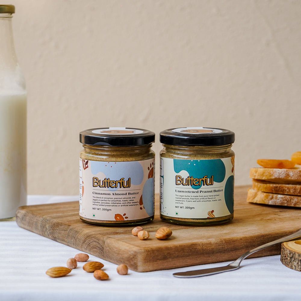 Unsweetened Peanut Butter & Cinnamon Almond Butter Combo