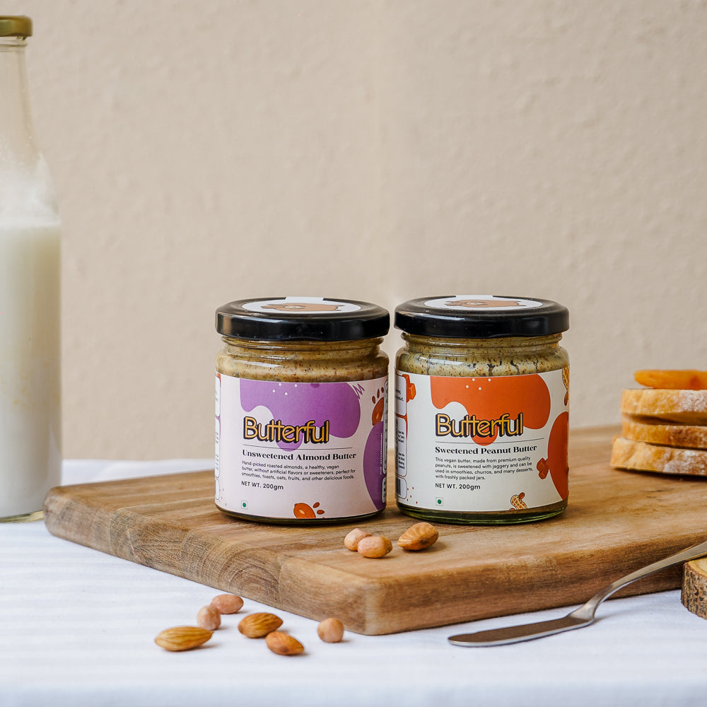 Unsweetened Almond Butter & Sweetened Peanut Butter Combo